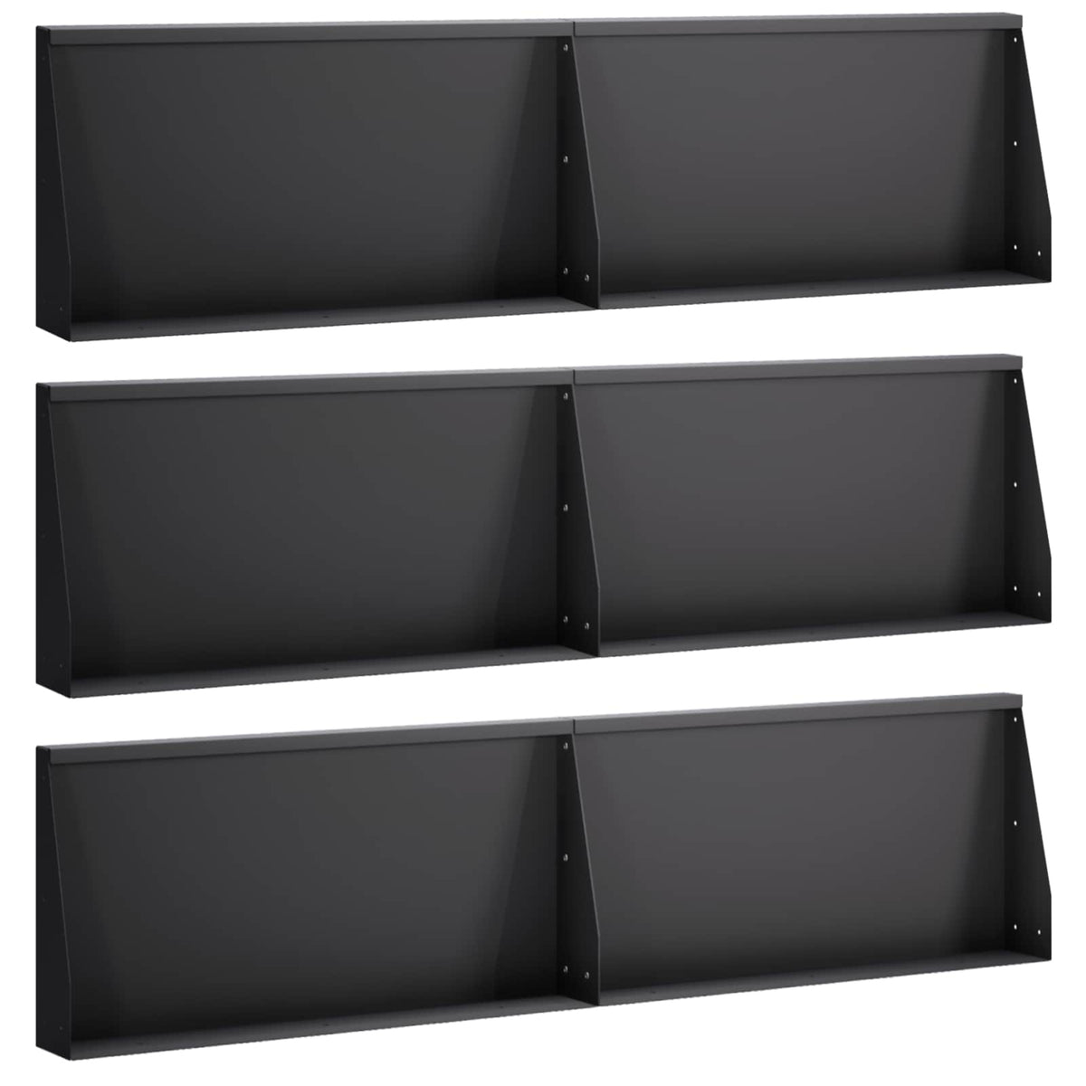 vidaXL Mur oporowy 6 szt. 80 x 12 x 40 cm Stal Czarny