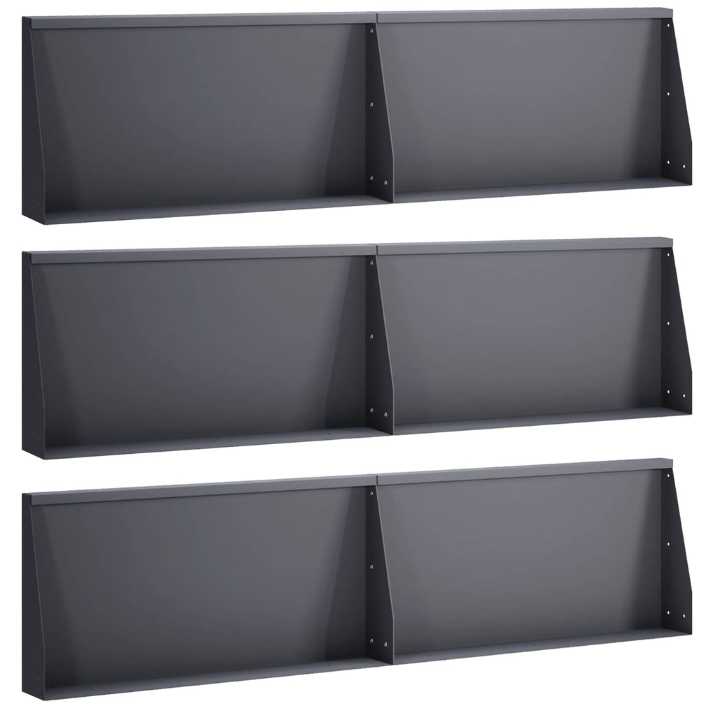vidaXL Mur oporowy 6 szt. 80 x 12 x 40 cm Stal antracytowy