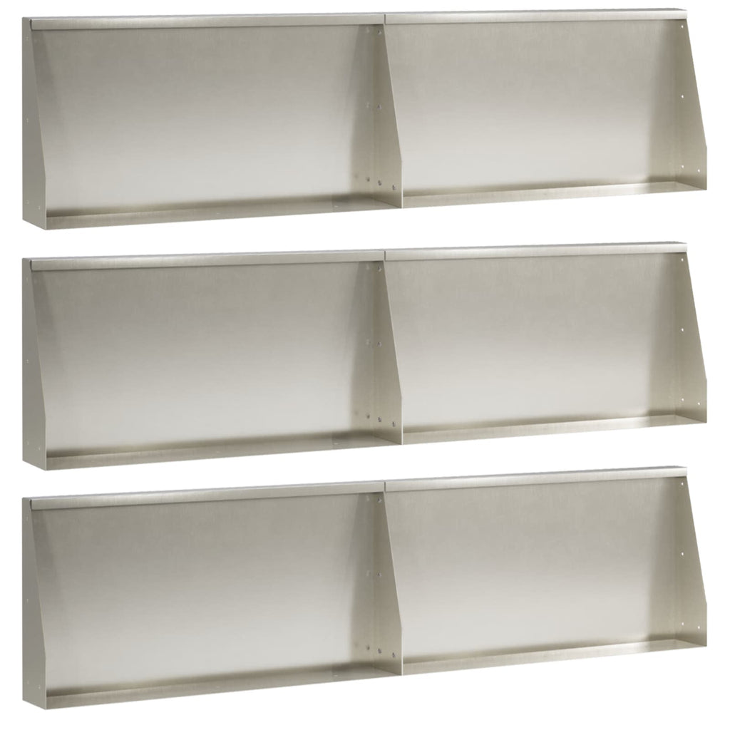 vidaXL Mur oporowy 6 szt. 80 x 12 x 40 cm Stal nierdzewna srebrny