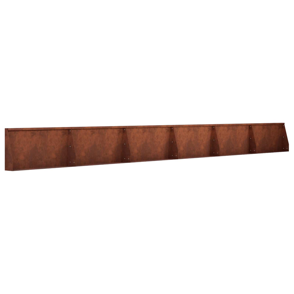 vidaXL Mur oporowy 6 szt. 80 x 12 x 50 cm Stal kortenowska Rdzawy
