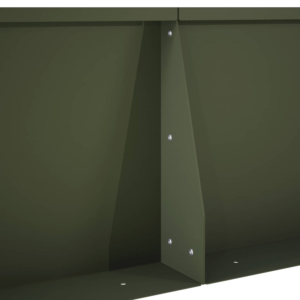 vidaXL Mur oporowy 4 szt. 100 x 100 x 30 cm Stal Oliwkowy zielony