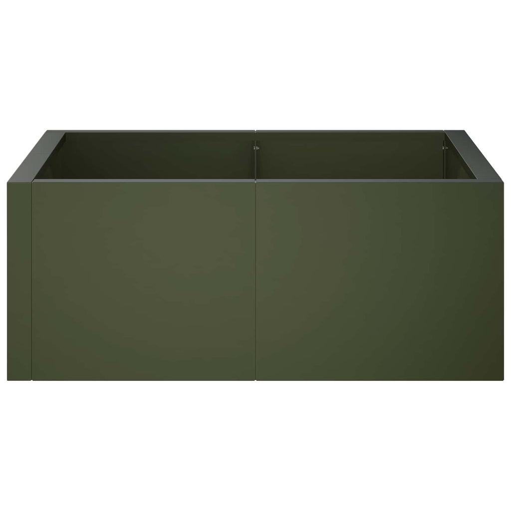 vidaXL Mur oporowy 4 szt. 100 x 100 x 30 cm Stal Oliwkowy zielony