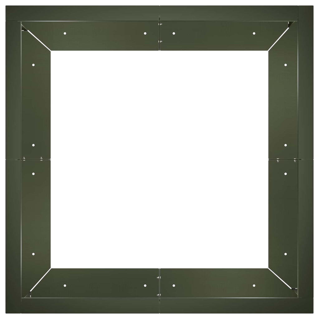 vidaXL Mur oporowy 4 szt. 100 x 100 x 30 cm Stal Oliwkowy zielony