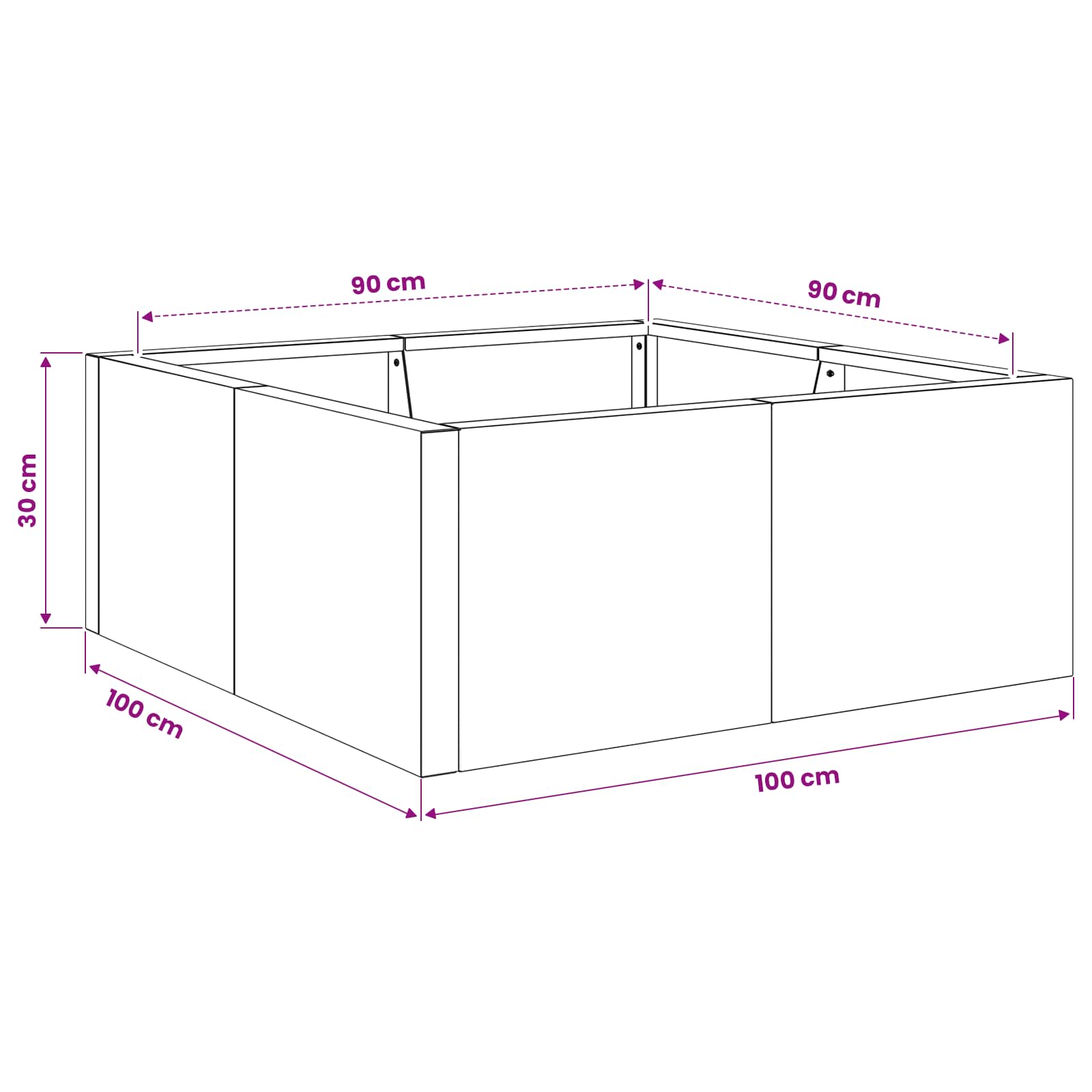 vidaXL Mur oporowy 4 szt. 100 x 100 x 30 cm Stal nierdzewna srebrny