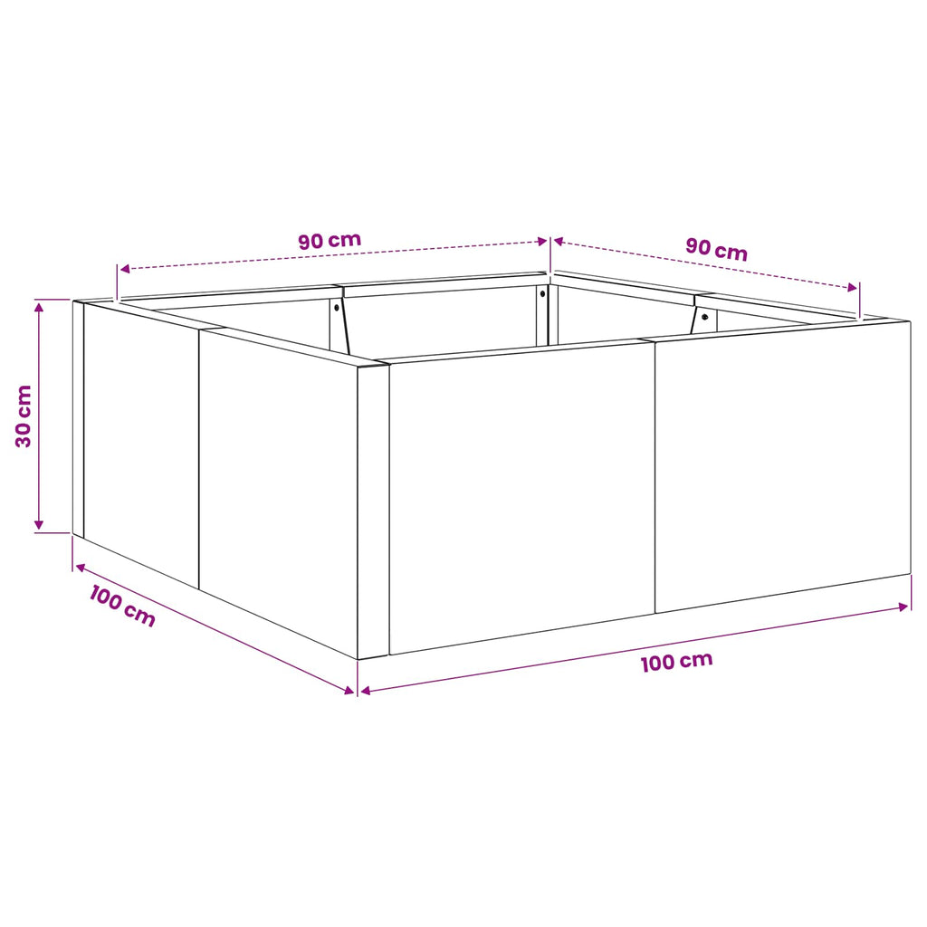 vidaXL Mur oporowy 4 szt. 100 x 100 x 30 cm Stal ocynkowana srebrny