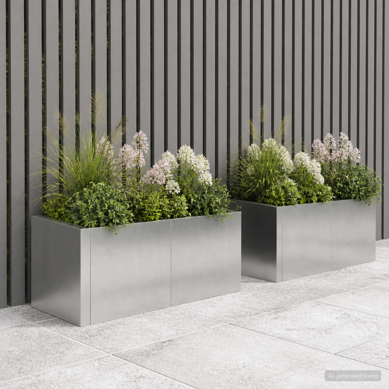 vidaXL Mur oporowy 4 szt. 100 x 100 x 40 cm Stal nierdzewna srebrny