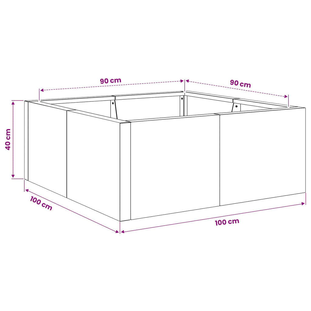 vidaXL Mur oporowy 4 szt. 100 x 100 x 40 cm Stal nierdzewna srebrny