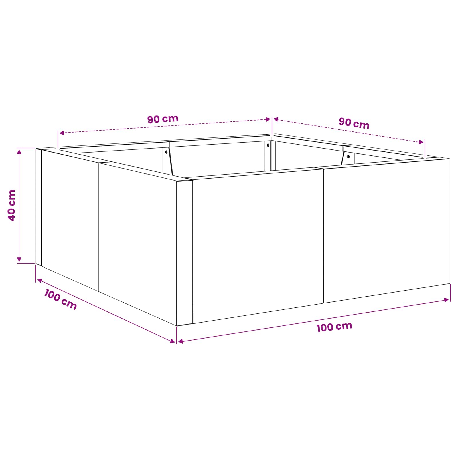 vidaXL Mur oporowy 4 szt. 100 x 100 x 40 cm Stal nierdzewna srebrny