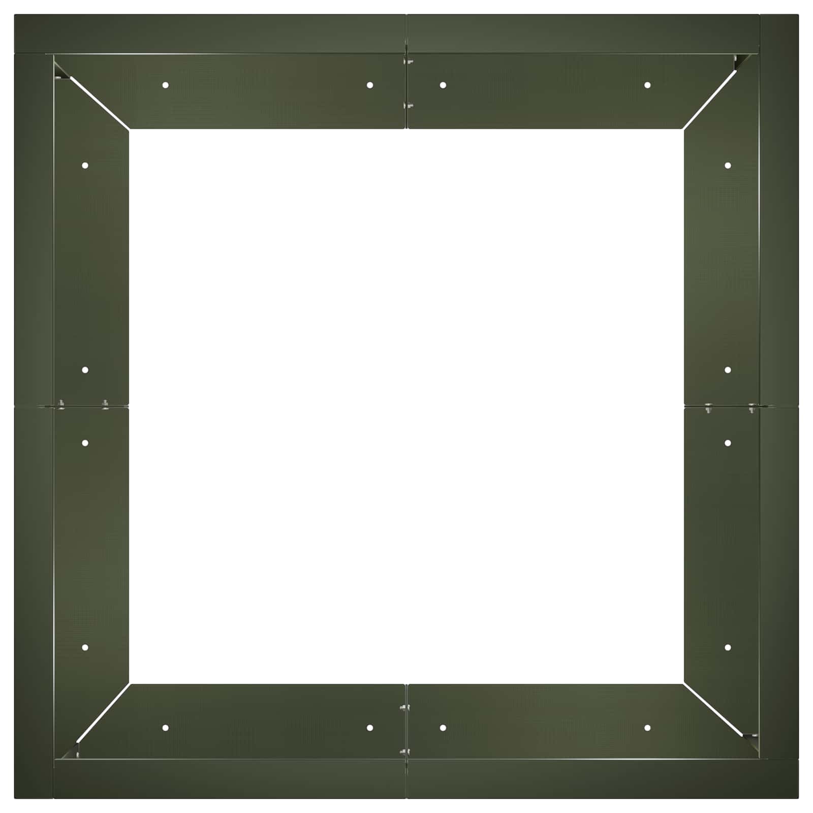 vidaXL Mur oporowy 4 szt. 100 x 100 x 50 cm Stal Oliwkowy zielony