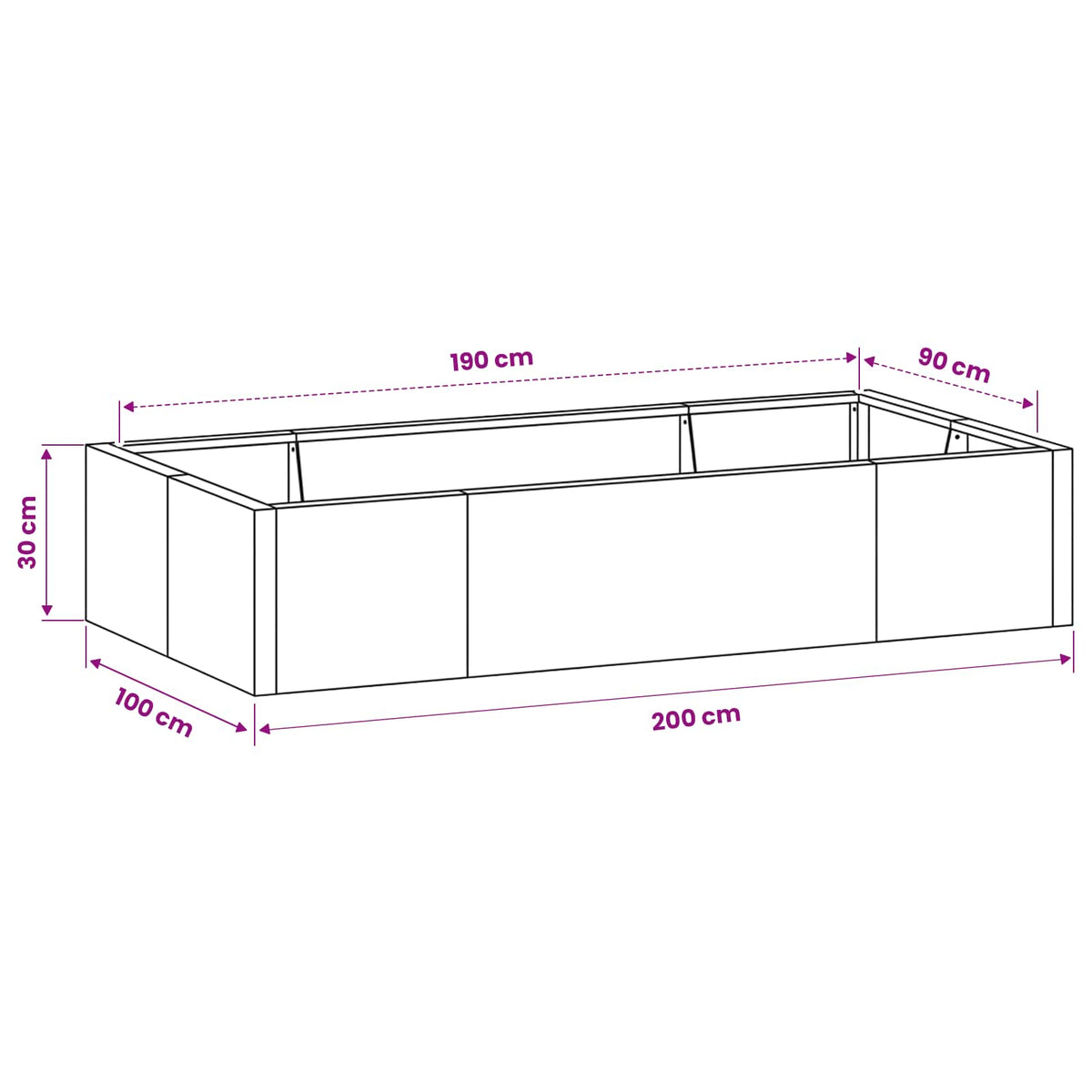 vidaXL Mur oporowy 6 szt. 200 x 100 x 30 cm Stal Czarny