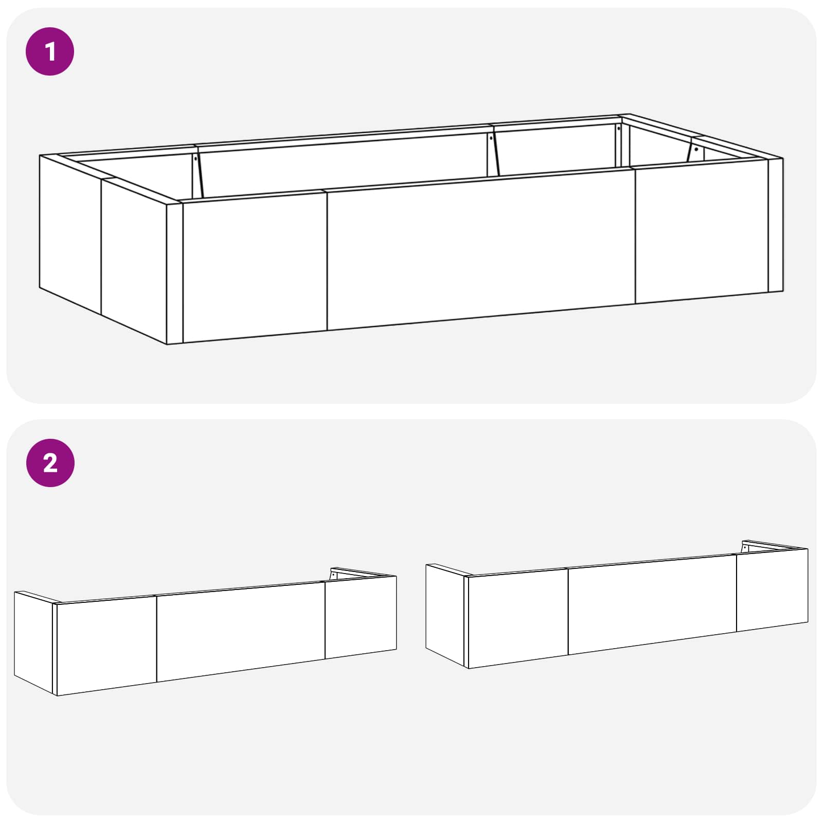 vidaXL Mur oporowy 6 szt. 200 x 100 x 30 cm Stal Biały