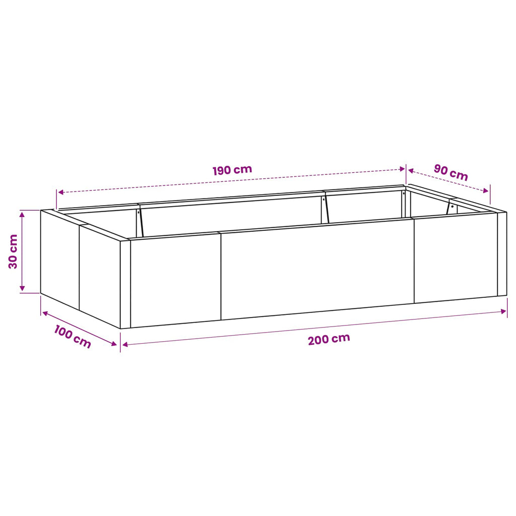 vidaXL Mur oporowy 6 szt. 200 x 100 x 30 cm Stal Biały