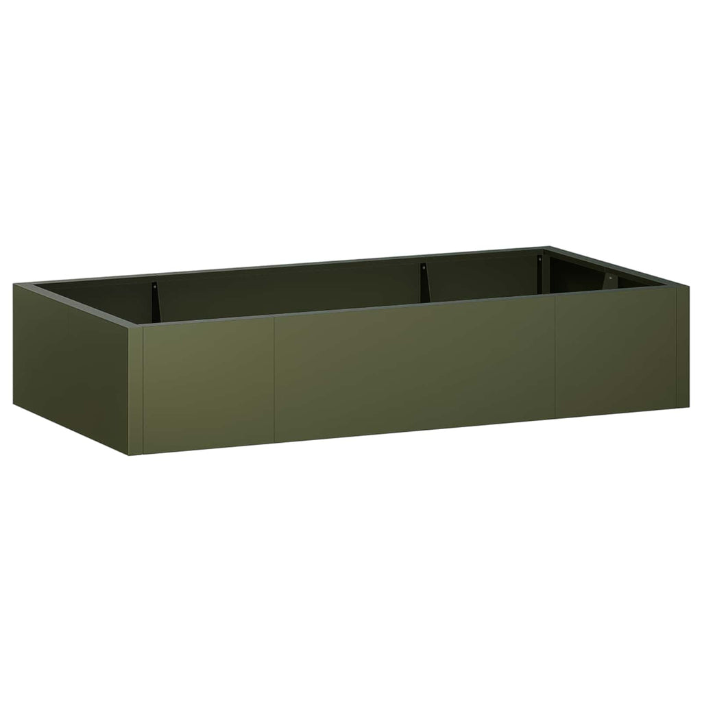 vidaXL Mur oporowy 6 szt. 200 x 100 x 30 cm Stal Oliwkowy zielony