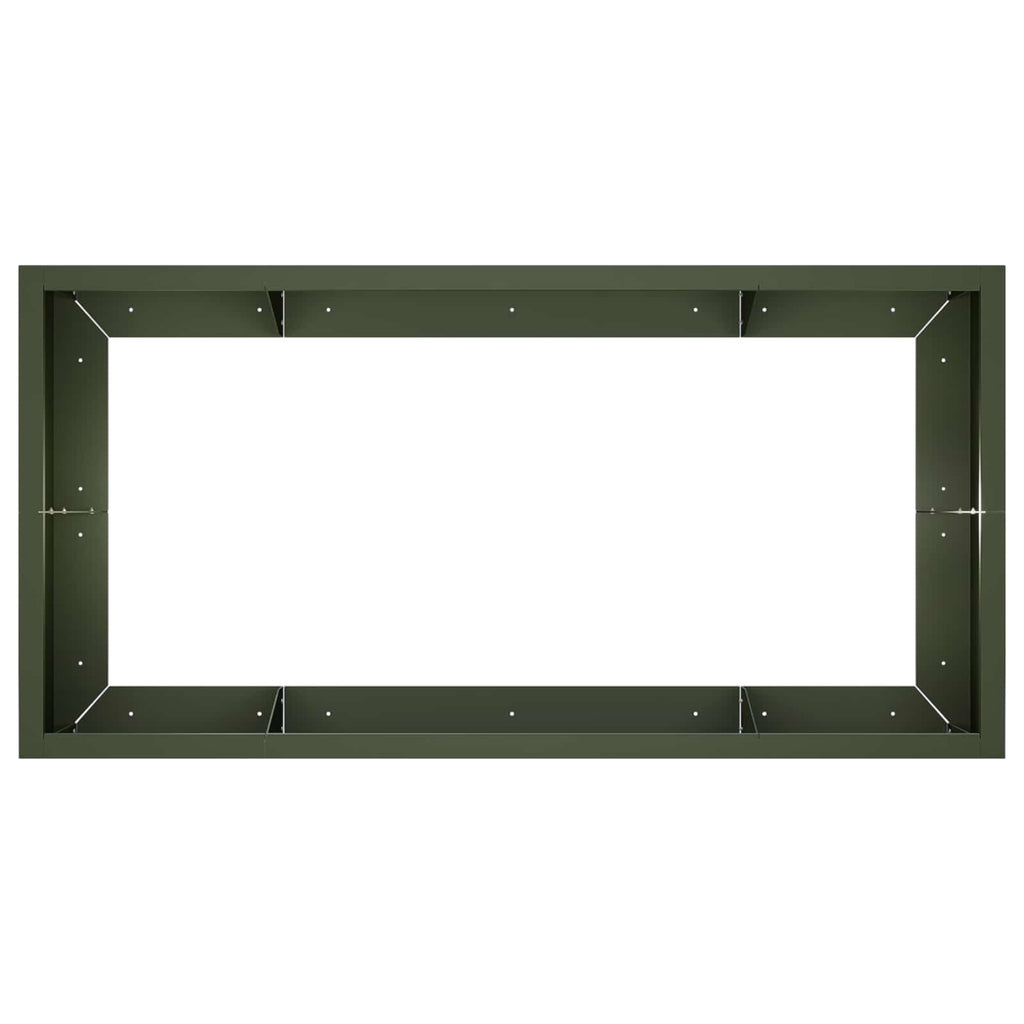 vidaXL Mur oporowy 6 szt. 200 x 100 x 30 cm Stal Oliwkowy zielony