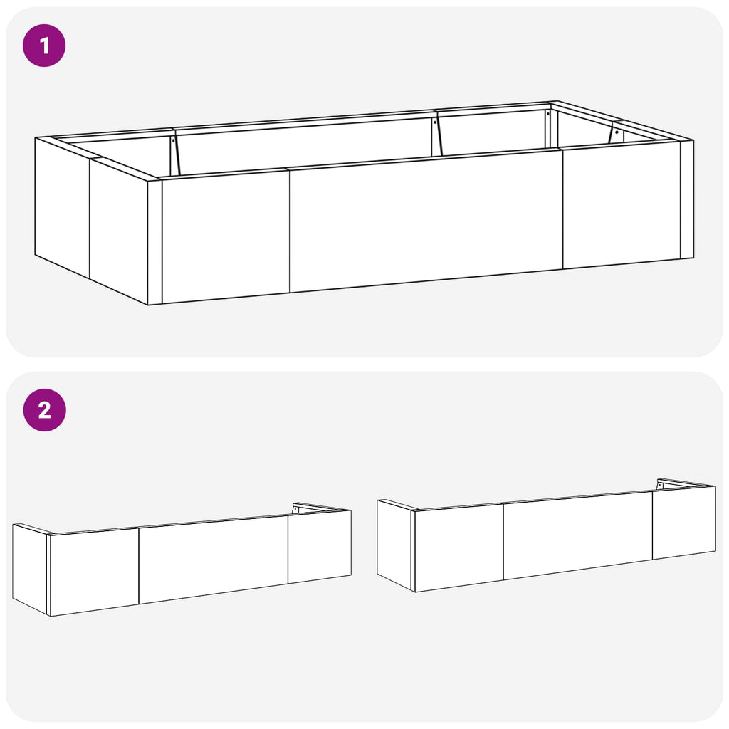 vidaXL Mur oporowy 6 szt. 200 x 100 x 40 cm Stal nierdzewna srebrny