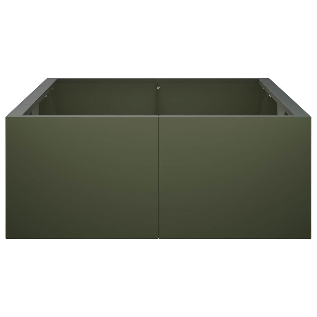 vidaXL Mur oporowy 6 szt. 200 x 100 x 50 cm Stal Oliwkowy zielony