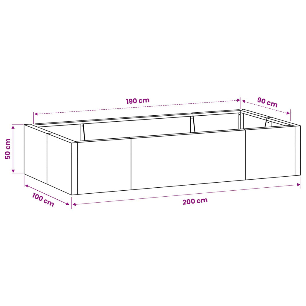 vidaXL Mur oporowy 6 szt. 200 x 100 x 50 cm Stal kortenowska Rdzawy