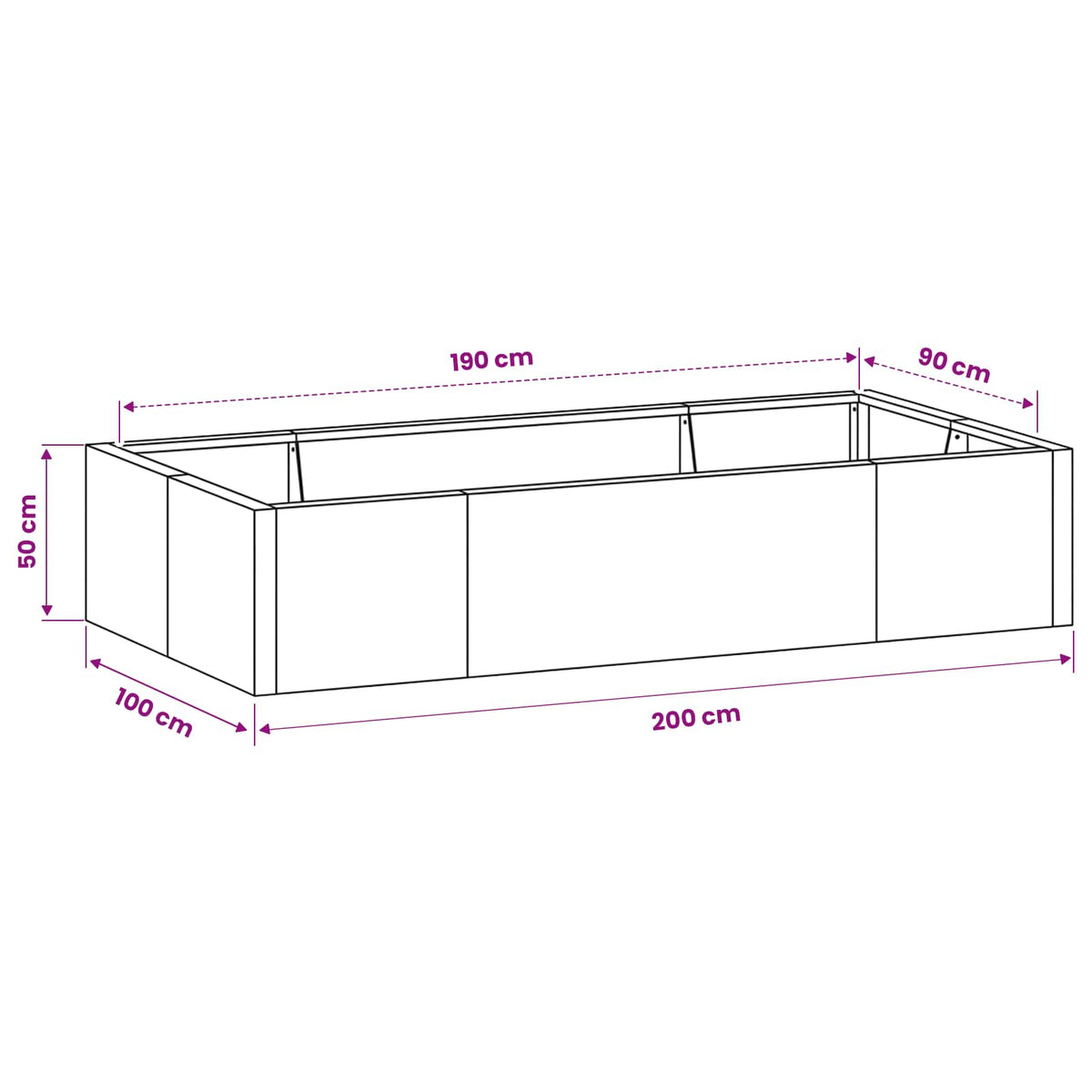 vidaXL Mur oporowy 6 szt. 200 x 100 x 50 cm Stal kortenowska Rdzawy