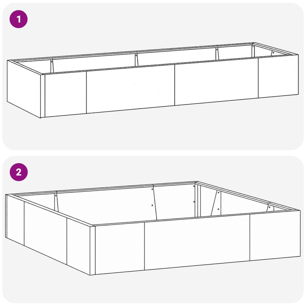 vidaXL Mur oporowy 8 szt. 300 x 100 x 30 cm Stal Biały