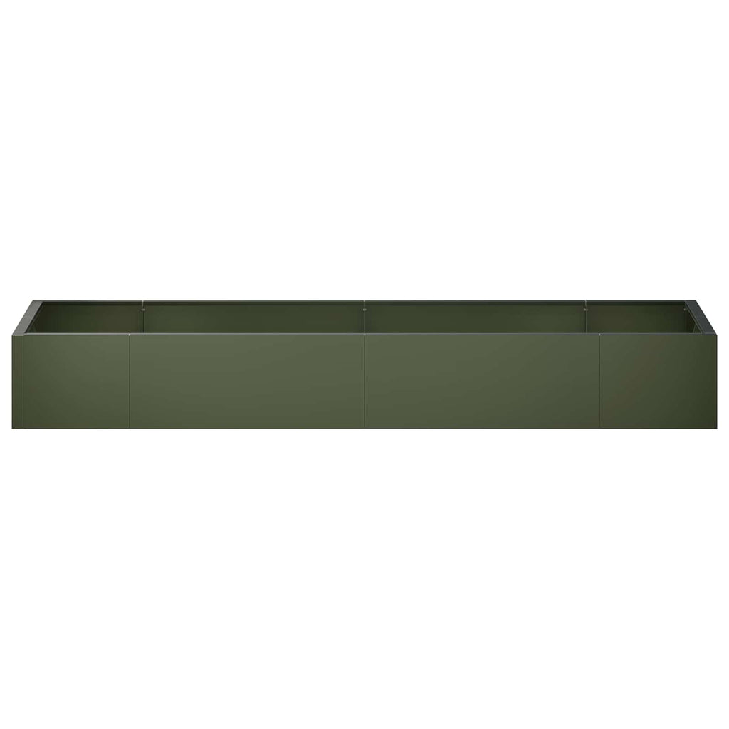 vidaXL Mur oporowy 8 szt. 300 x 100 x 30 cm Stal Oliwkowy zielony