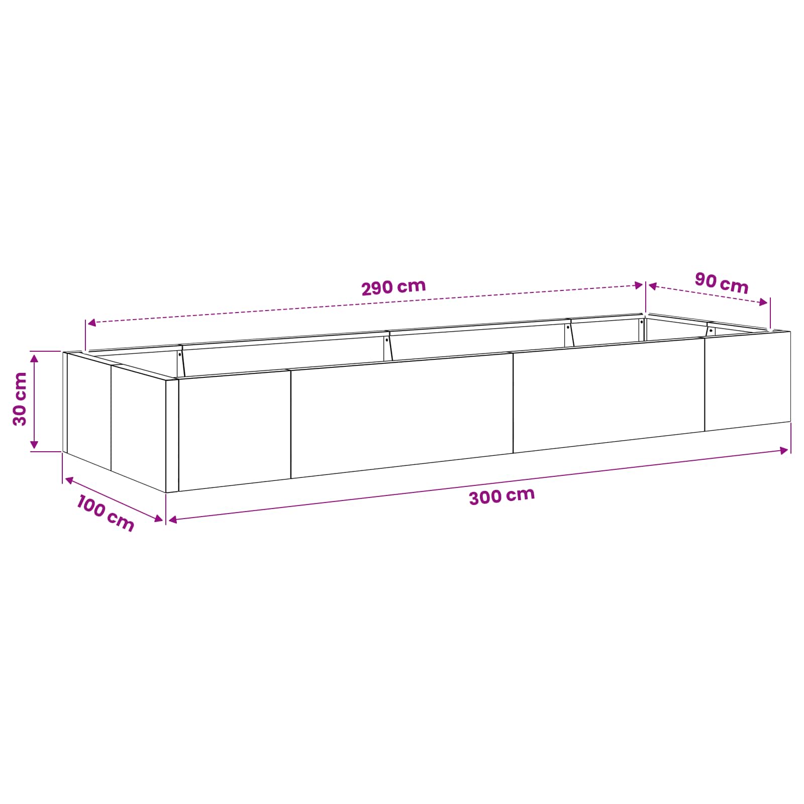 vidaXL Mur oporowy 8 szt. 300 x 100 x 30 cm Stal kortenowska Rdzawy