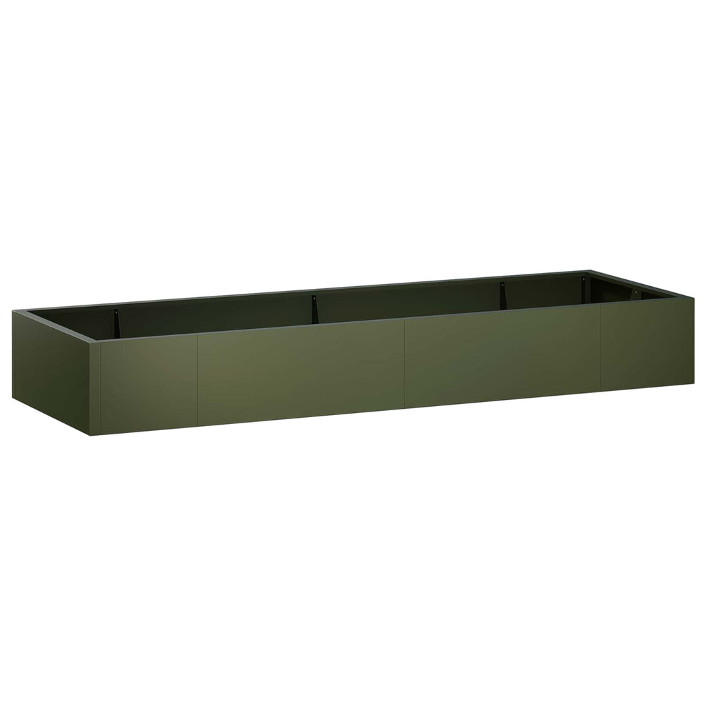 vidaXL Mur oporowy 8 szt. 300 x 100 x 40 cm Stal Oliwkowy zielony