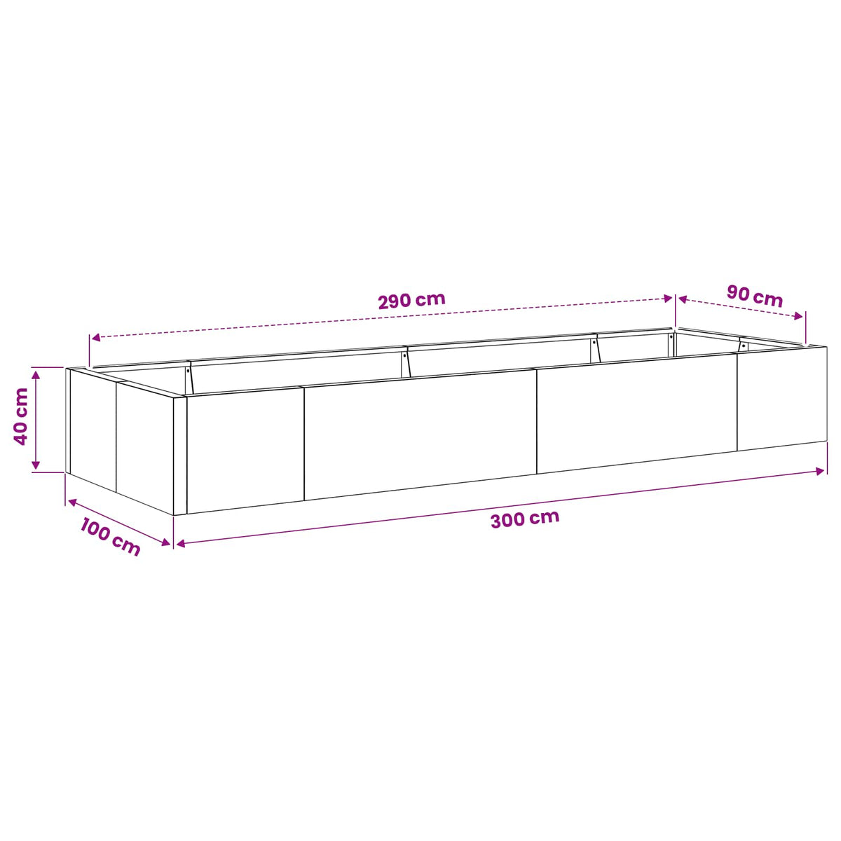 vidaXL Mur oporowy 8 szt. 300 x 100 x 40 cm Stal nierdzewna srebrny