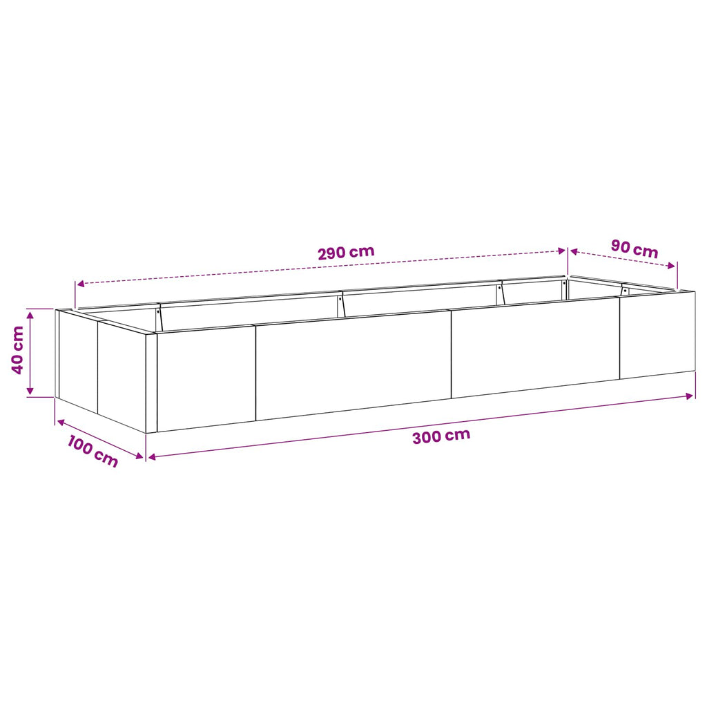 vidaXL Mur oporowy 8 szt. 300 x 100 x 40 cm Stal ocynkowana srebrny
