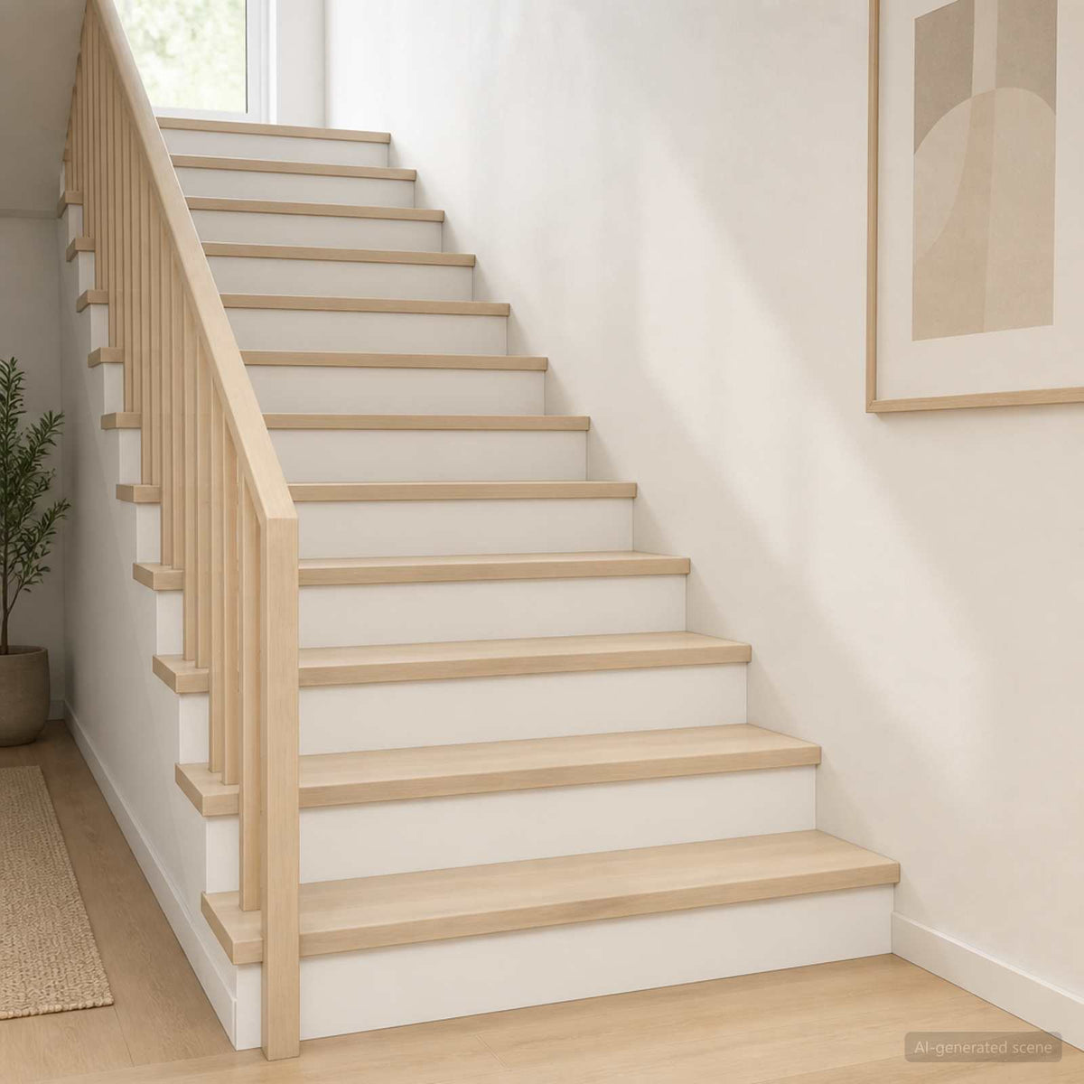 vidaXL Stopień 2 szt. 100 x 30 x 2 cm Biały Dąb lite