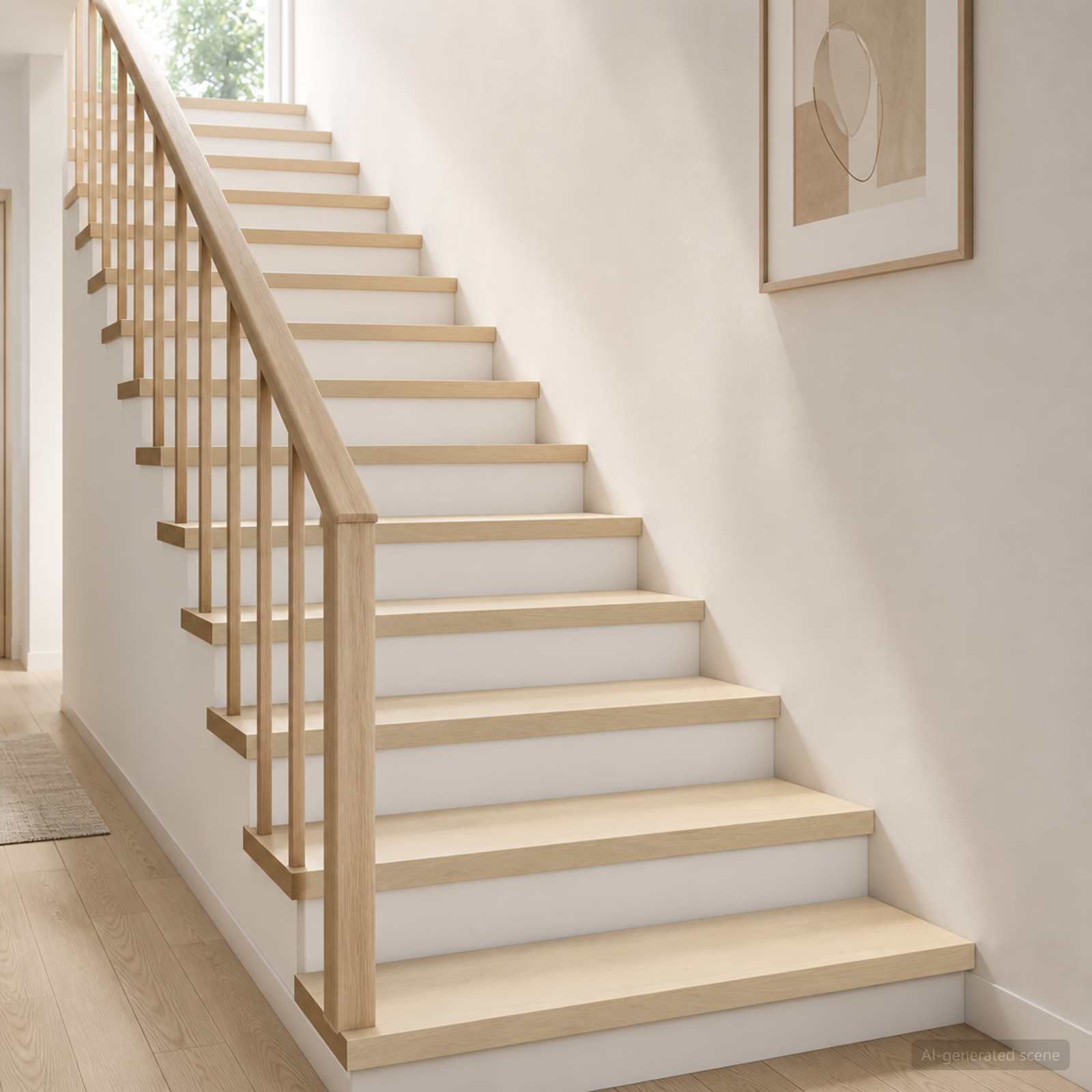 vidaXL Stopień 4 szt. 90 x 30 x 2 cm Biały Dąb lite