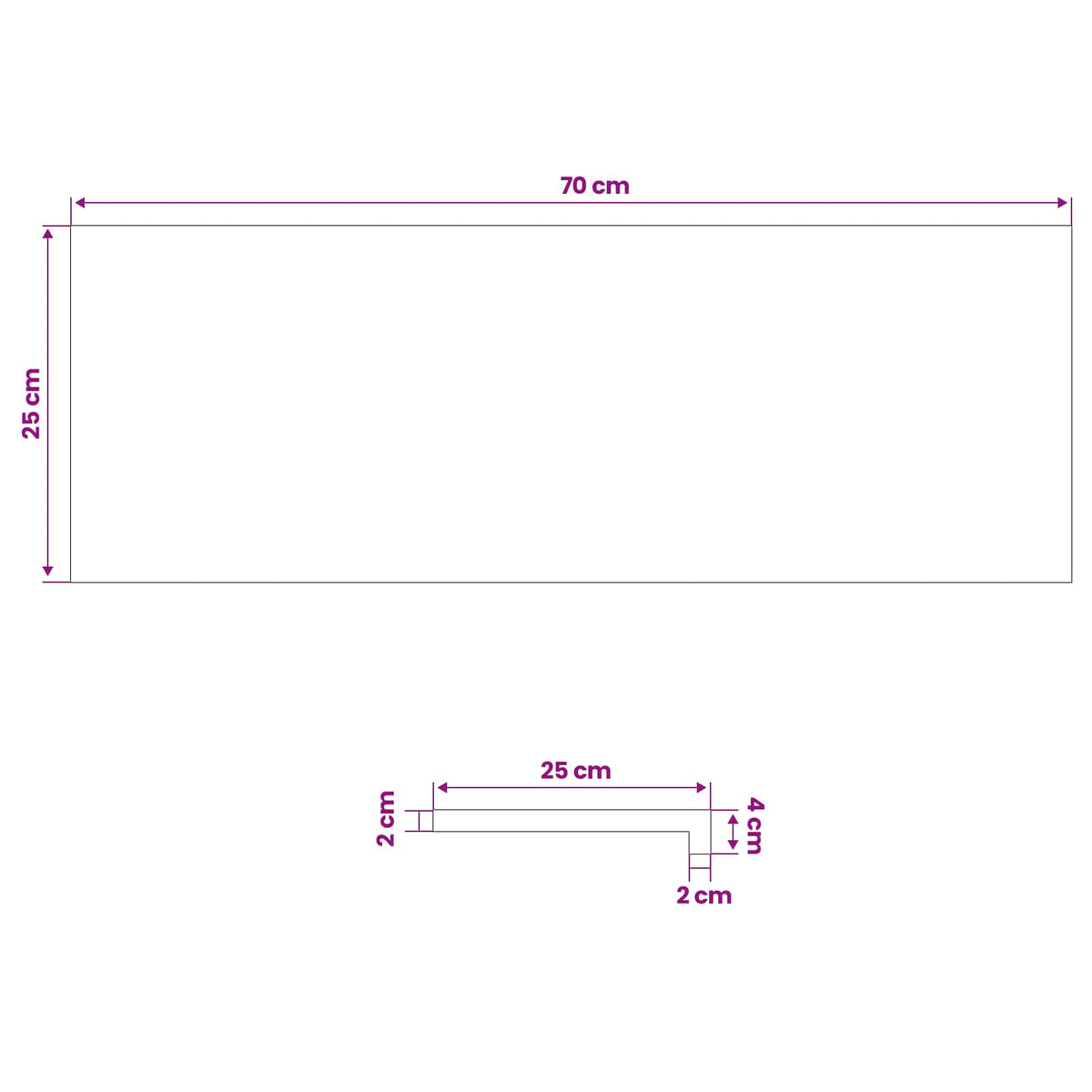 vidaXL Stopień 4 szt. 70 x 25 x 2 cm Biały Dąb lite