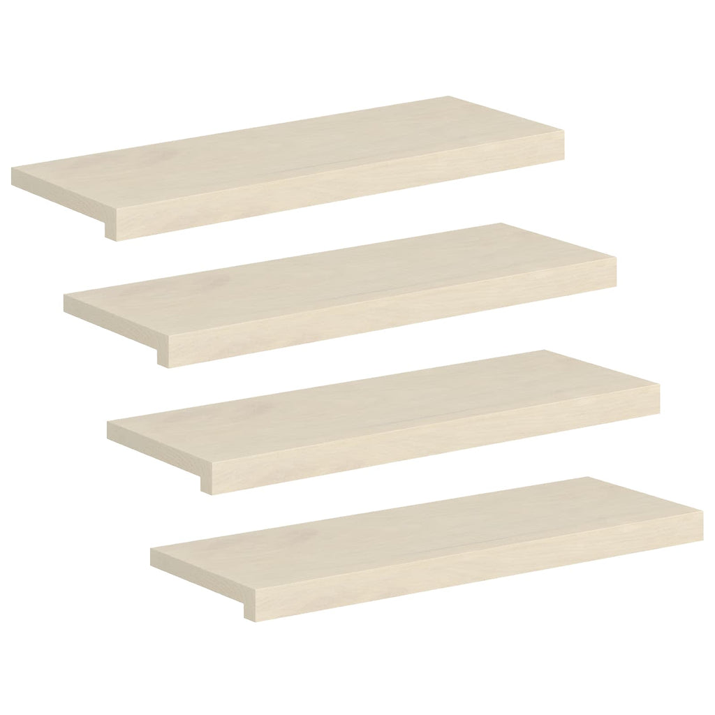 vidaXL Stopień 4 szt. 80 x 25 x 2 cm Biały Dąb lite