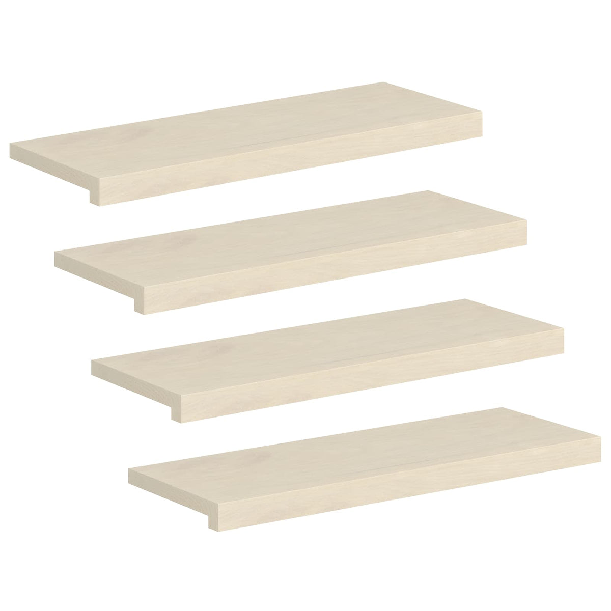 vidaXL Stopień 4 szt. 80 x 25 x 2 cm Biały Dąb lite