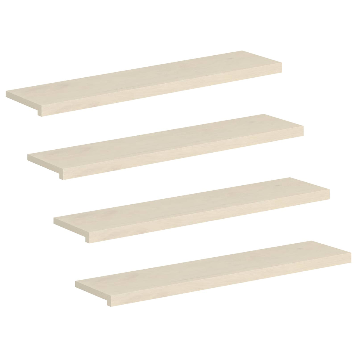 vidaXL Stopień 4 szt. 120 x 25 x 2 cm Biały Dąb lite