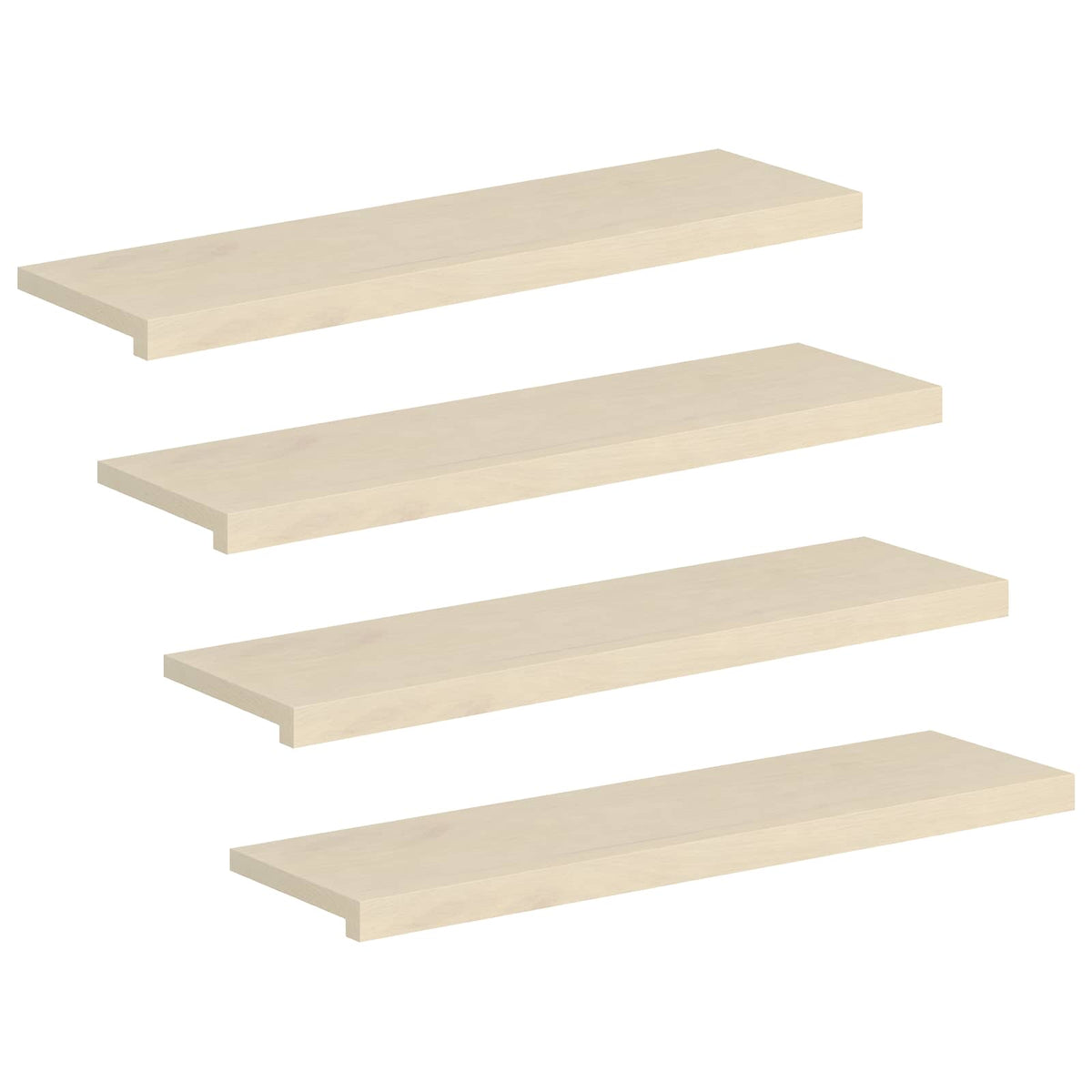vidaXL Stopień 4 szt. 90 x 30 x 2 cm Biały Dąb lite