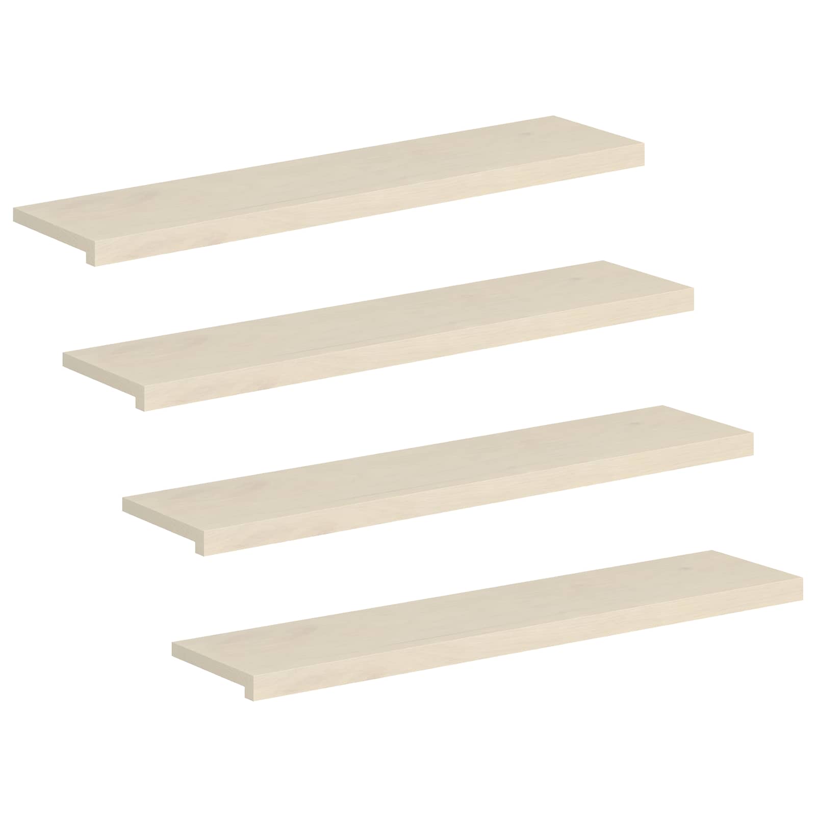 vidaXL Stopień 4 szt. 120 x 30 x 2 cm Biały Dąb lite