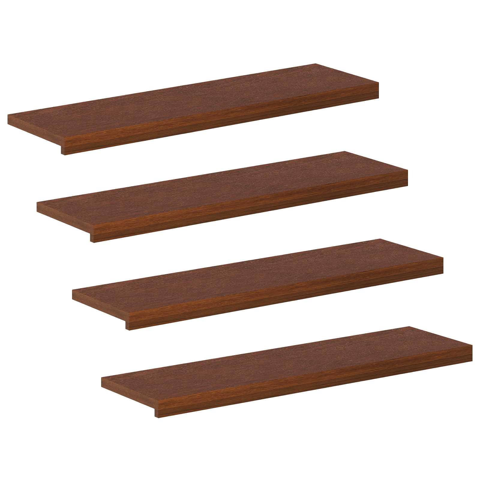 vidaXL Stopień 4 szt. 100 x 25 x 2 cm Ciemny brąz Dąb lite