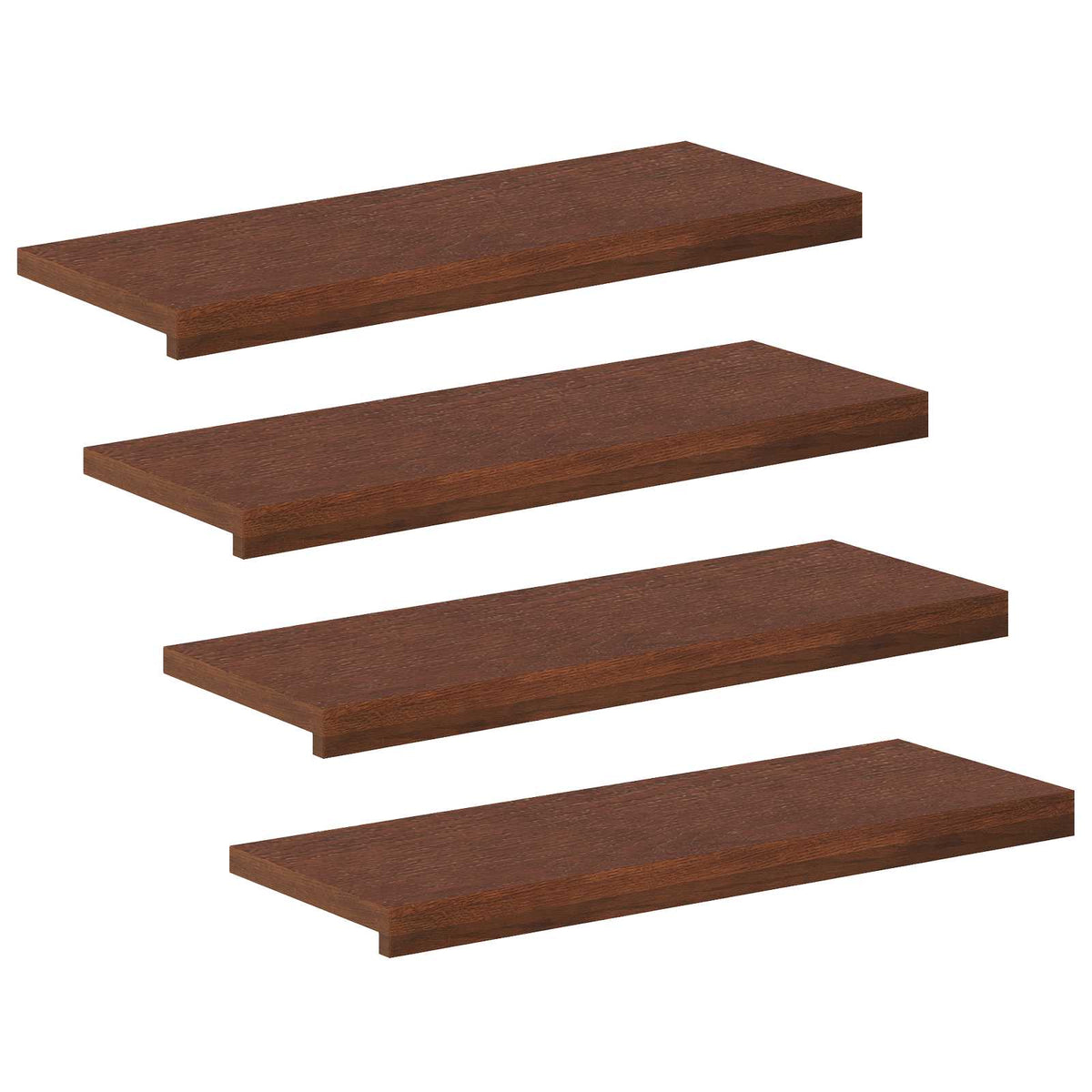 vidaXL Stopień 4 szt. 70 x 30 x 2 cm Ciemny brąz Dąb lite