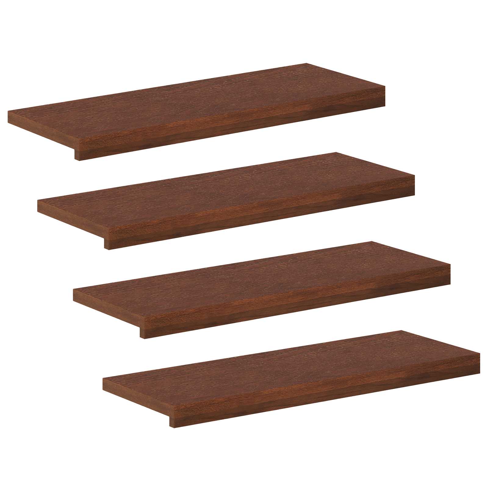 vidaXL Stopień 4 szt. 80 x 30 x 2 cm Ciemny brąz Dąb lite