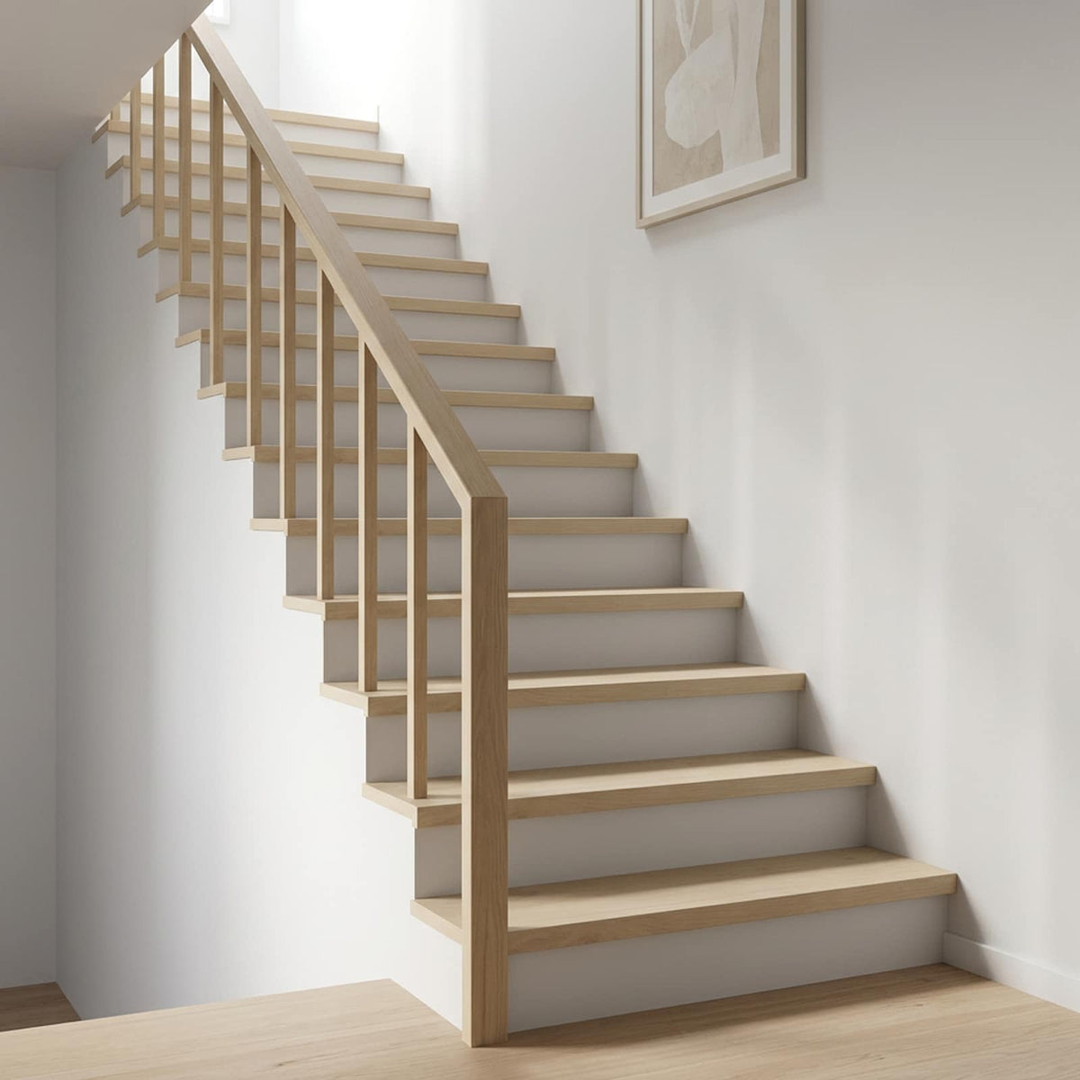 vidaXL Stopień 8 szt. 120 x 30 x 2 cm Biały Dąb lite