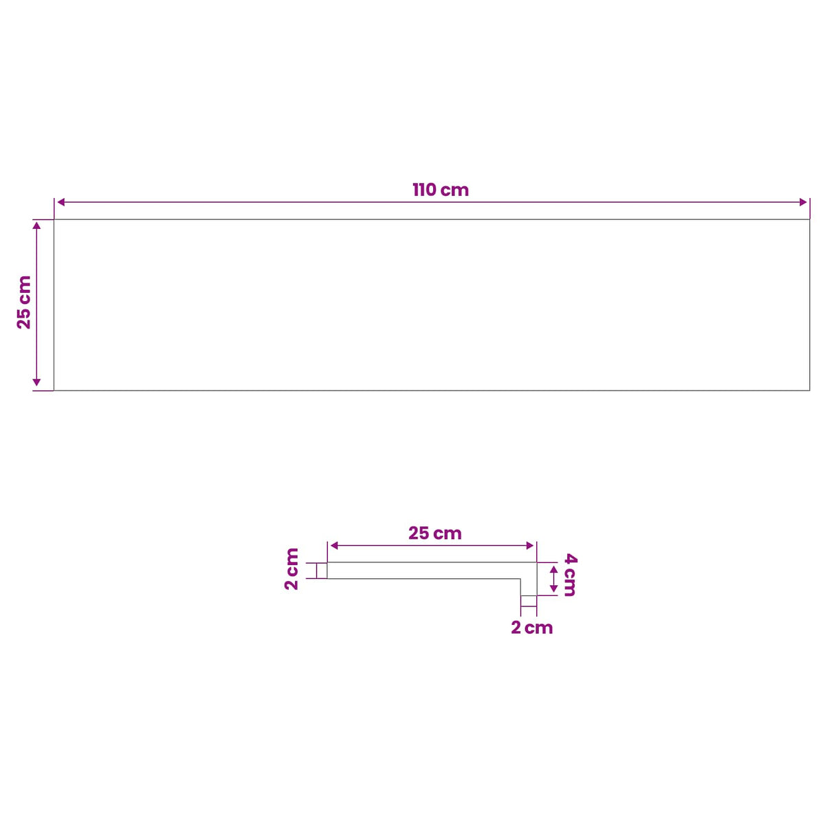 vidaXL Stopień 8 szt. 110 x 25 x 2 cm Biały Dąb lite