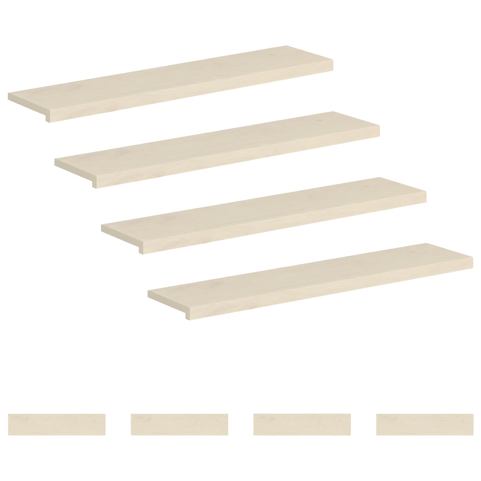 vidaXL Stopień 8 szt. 120 x 30 x 2 cm Biały Dąb lite