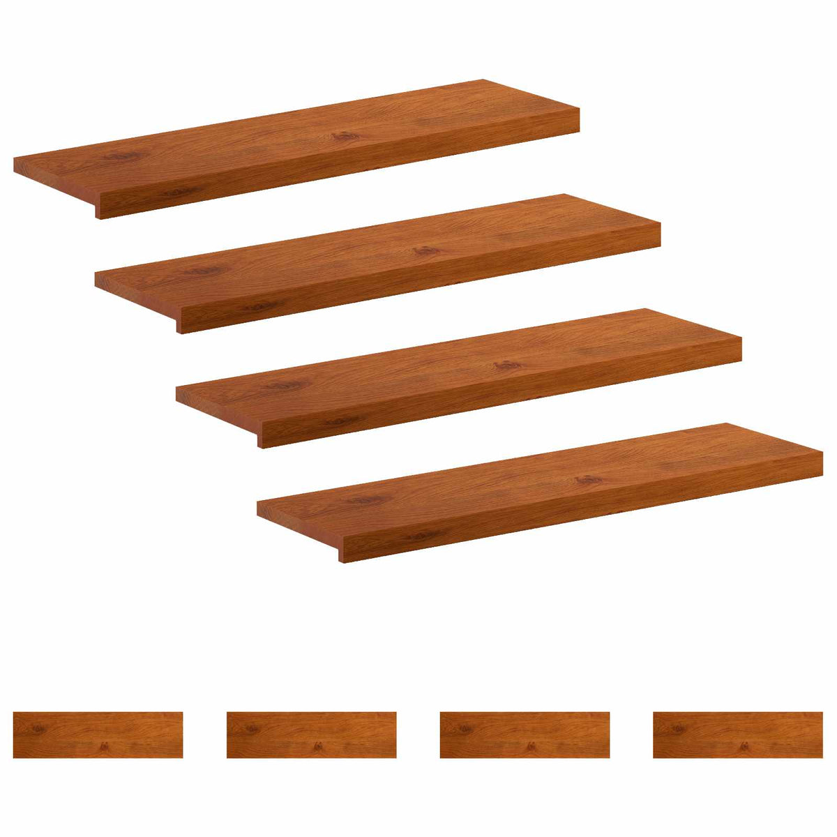 vidaXL Stopień 8 szt. 90 x 25 x 2 cm brązowy Dąb lite
