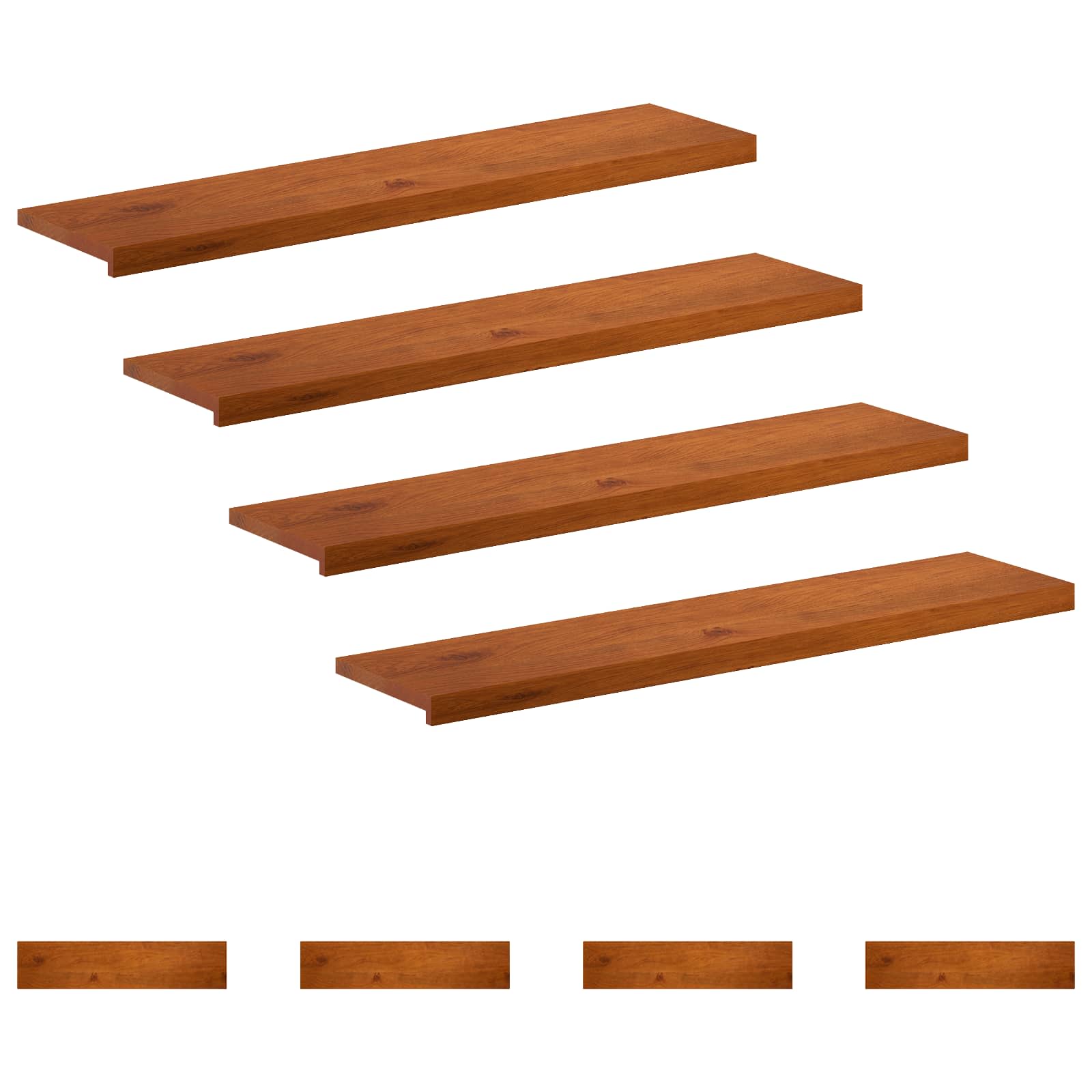 vidaXL Stopień 8 szt. 120 x 25 x 2 cm brązowy Dąb lite