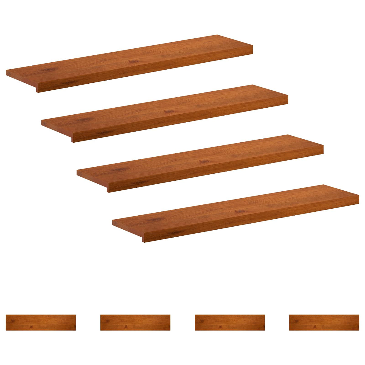 vidaXL Stopień 8 szt. 110 x 30 x 2 cm brązowy Dąb lite