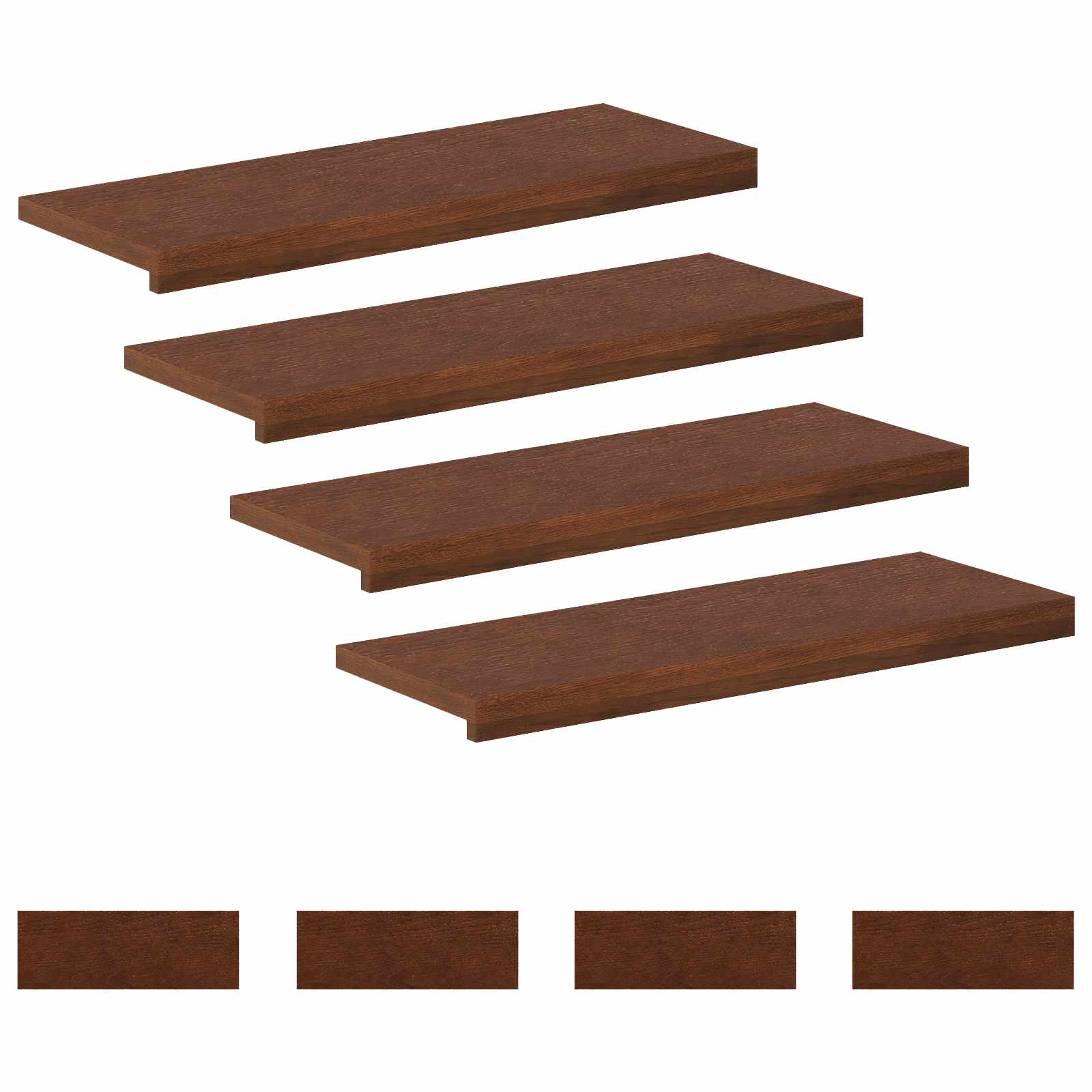 vidaXL Stopień 8 szt. 70 x 25 x 2 cm Ciemny brąz Dąb lite