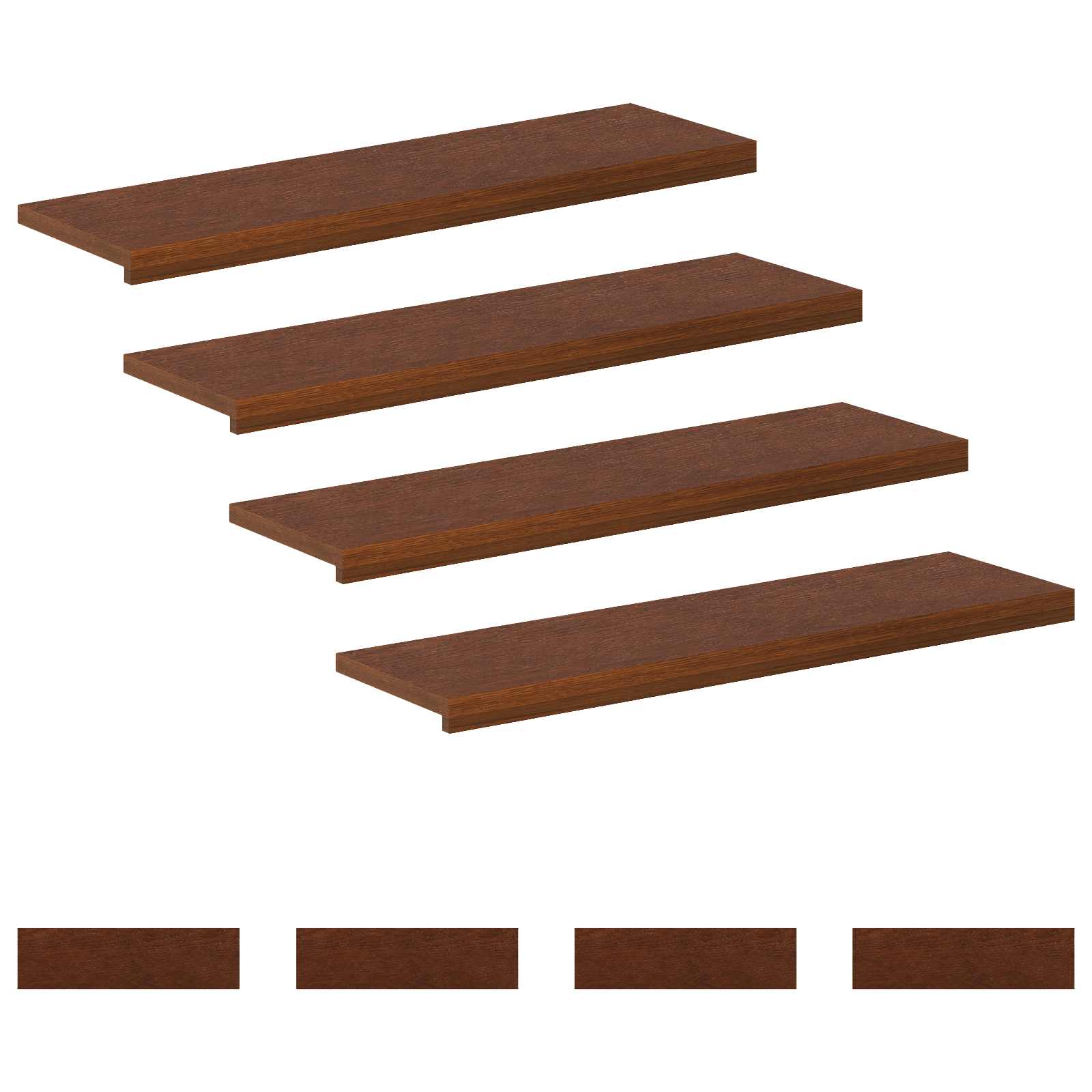 vidaXL Stopień 8 szt. 90 x 30 x 2 cm Ciemny brąz Dąb lite