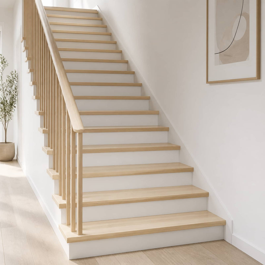 vidaXL Stopień 12 szt. 90 x 30 x 2 cm Biały Dąb lite