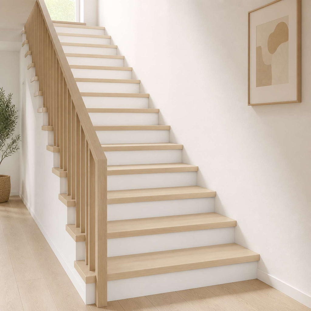 vidaXL Stopień 12 szt. 120 x 30 x 2 cm Biały Dąb lite