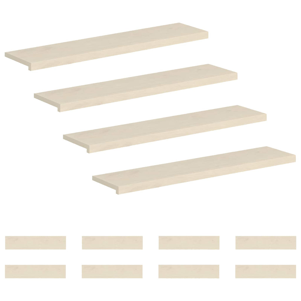 vidaXL Stopień 12 szt. 120 x 30 x 2 cm Biały Dąb lite